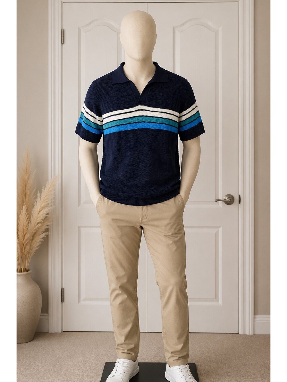 Simply Southern Men’s Navy Blue Knit Polo Shirt Short Sleeve 207208